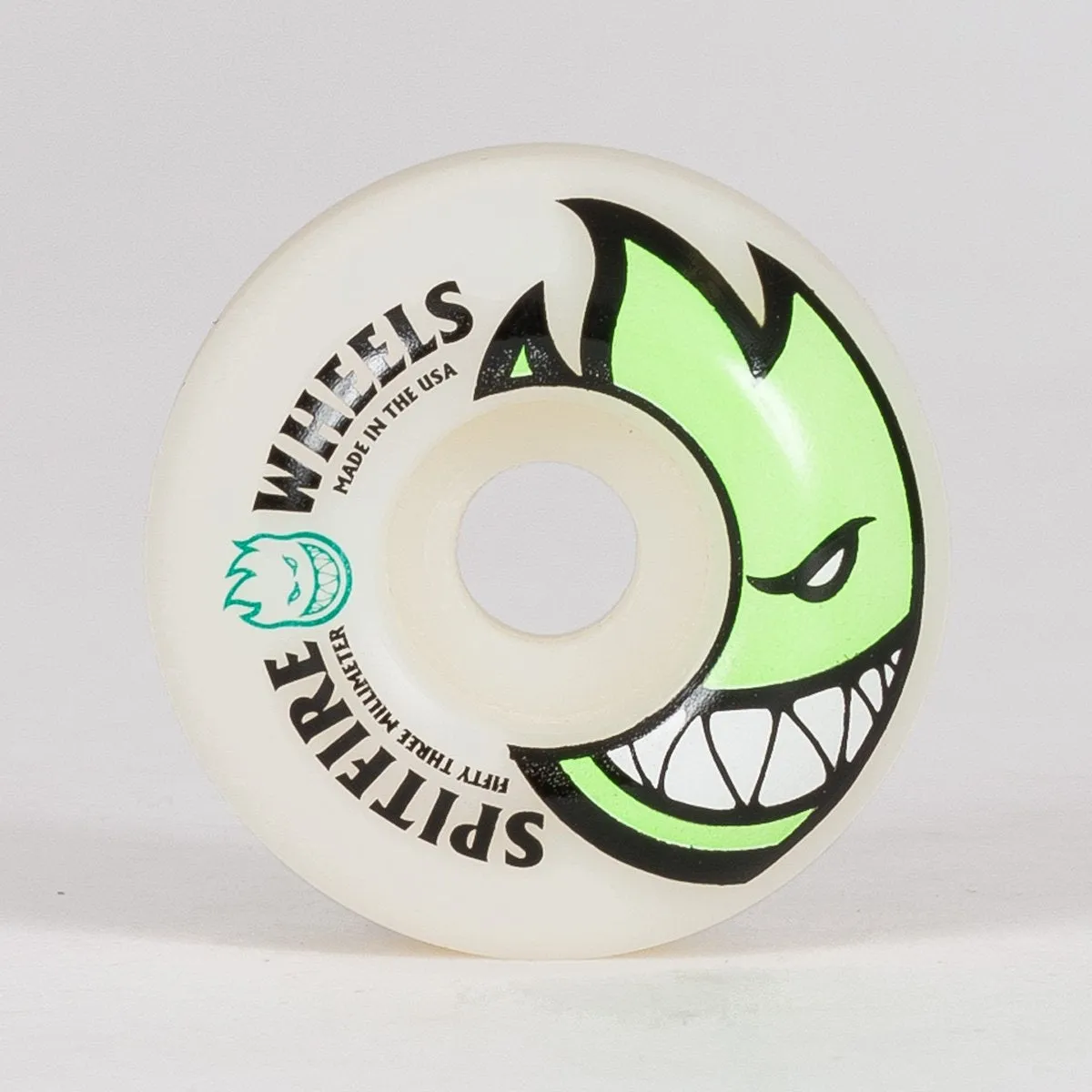 Spitfire Bighead Skateboard Wheels White/Green 53mm