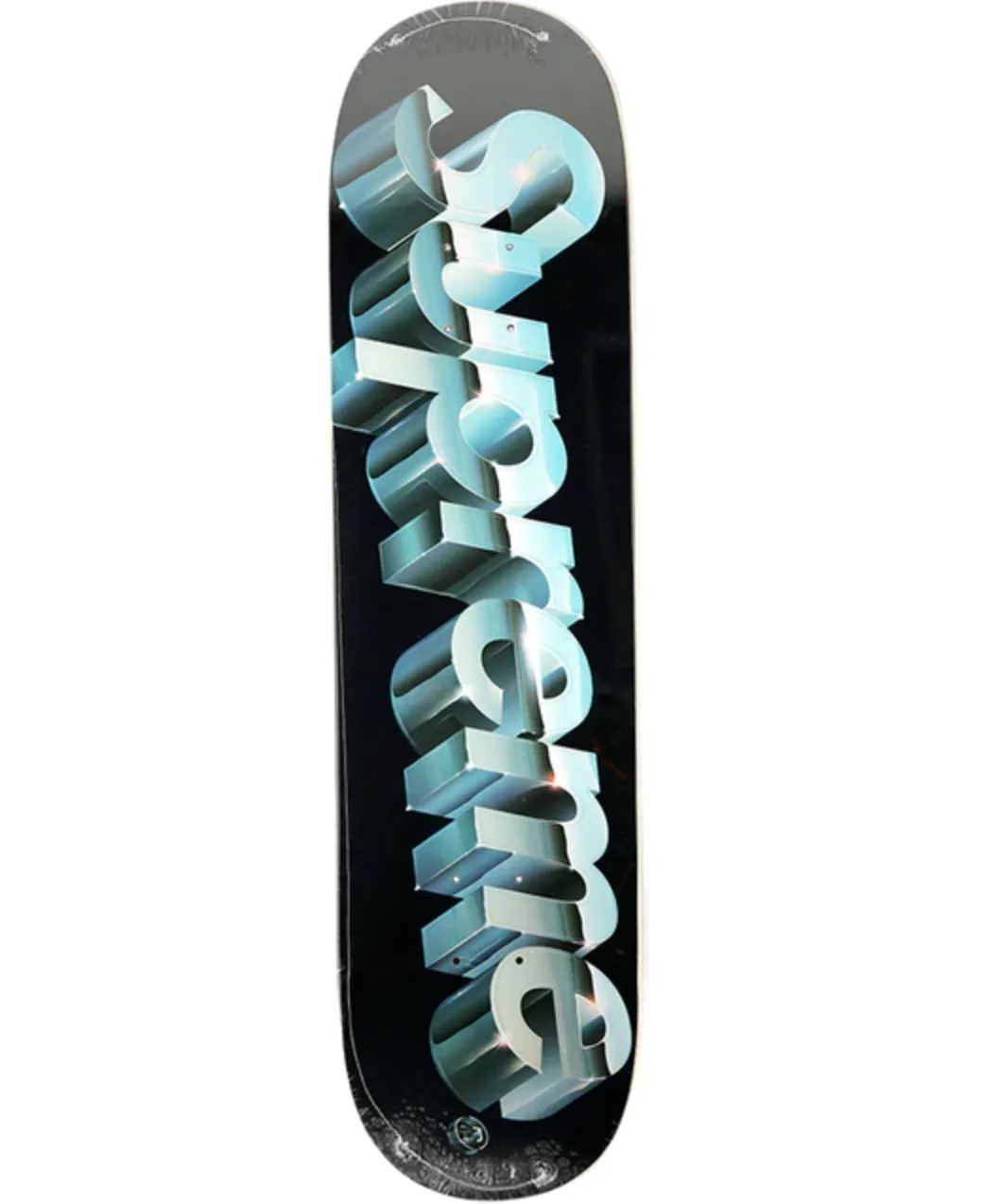 Supreme Chrome Logo Skateboard Deck BlacK