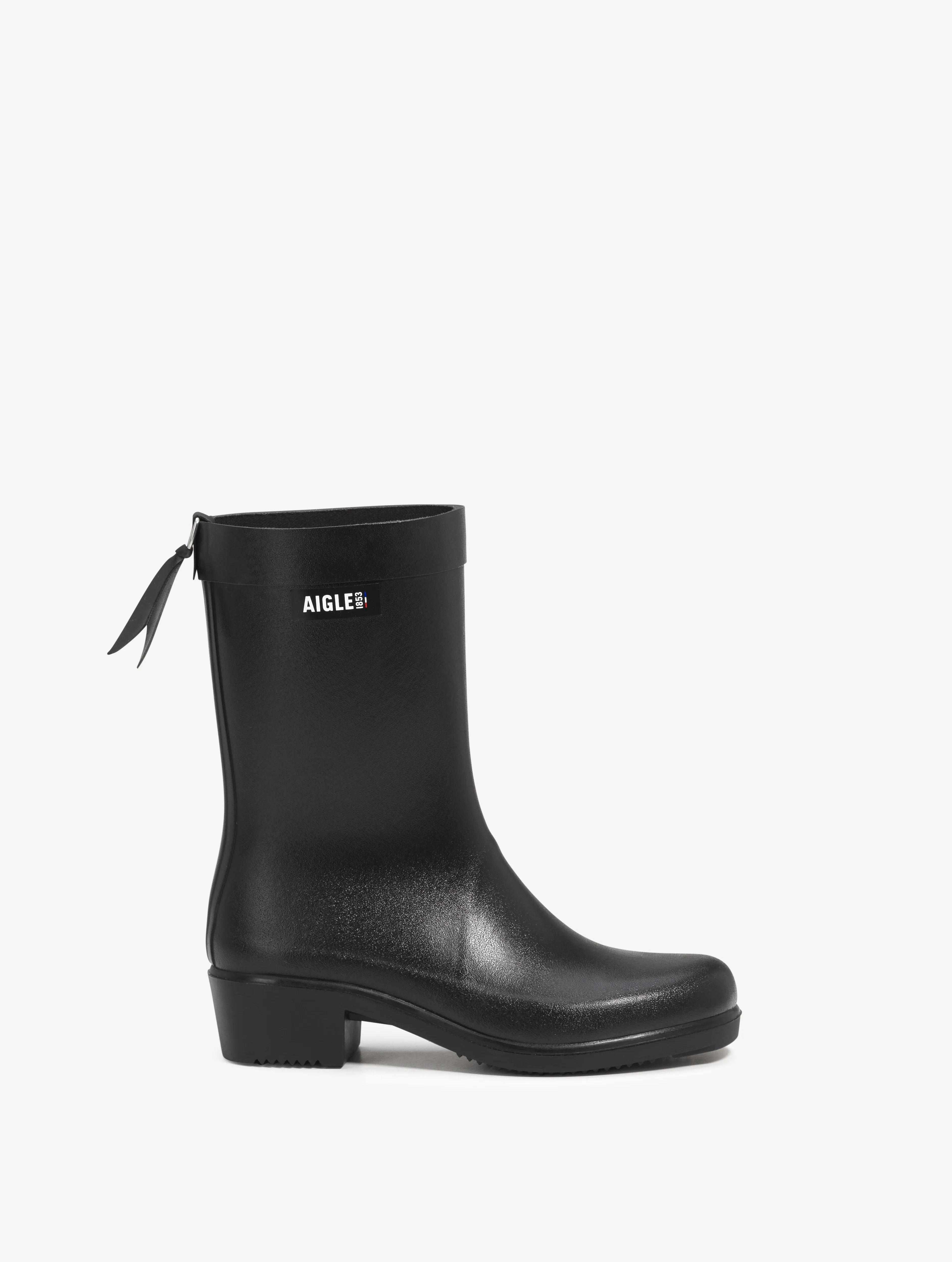 The equestrian-inspired heeled rain boot