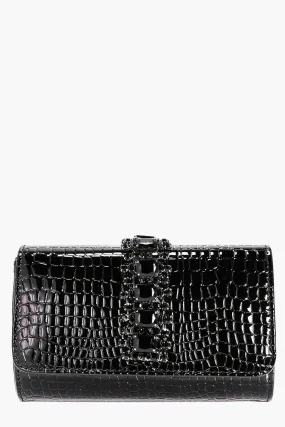 Tia Jewel Embellished Croc Cross Body Bag