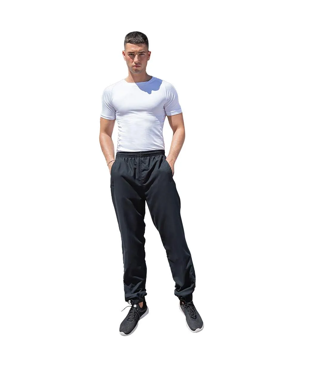 Tombo Teamsport Mens Sports Lined Tracksuit Bottoms / Jog Pants (Black) - UTRW1528