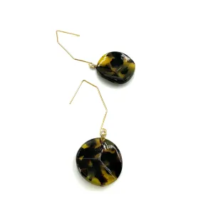 Tortoise Wavy Chip Hex Drop Earrings *