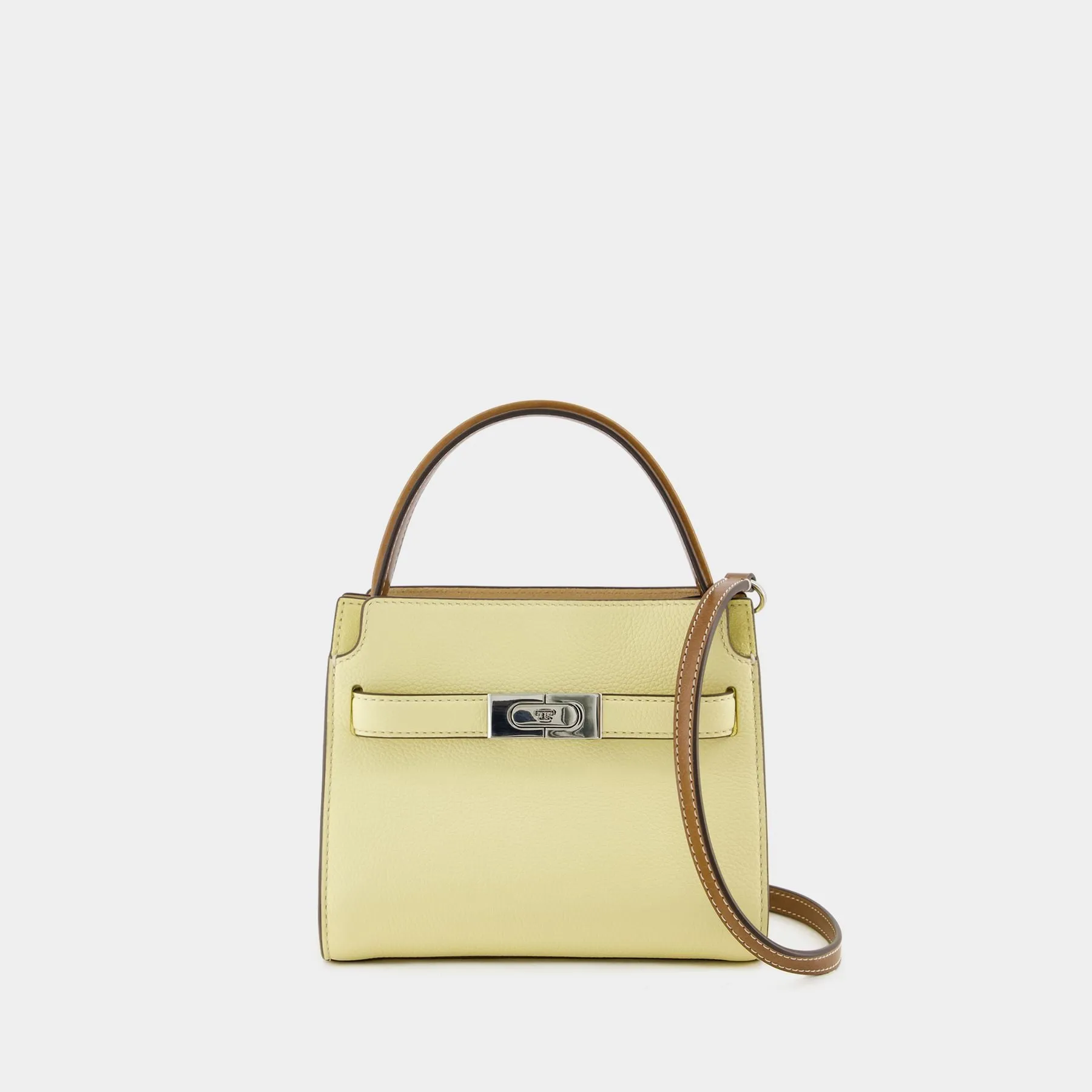 Tory Burch  Lee Radziwill Pebbled Petite Double Bag - Tory Burch - Leather - Lemon