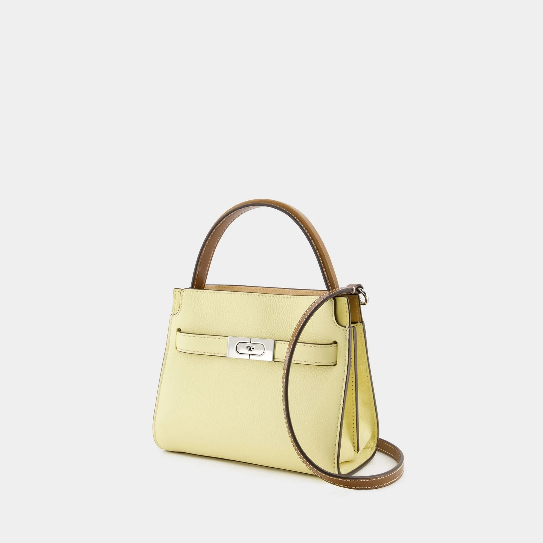 Tory Burch  Lee Radziwill Pebbled Petite Double Bag - Tory Burch - Leather - Lemon