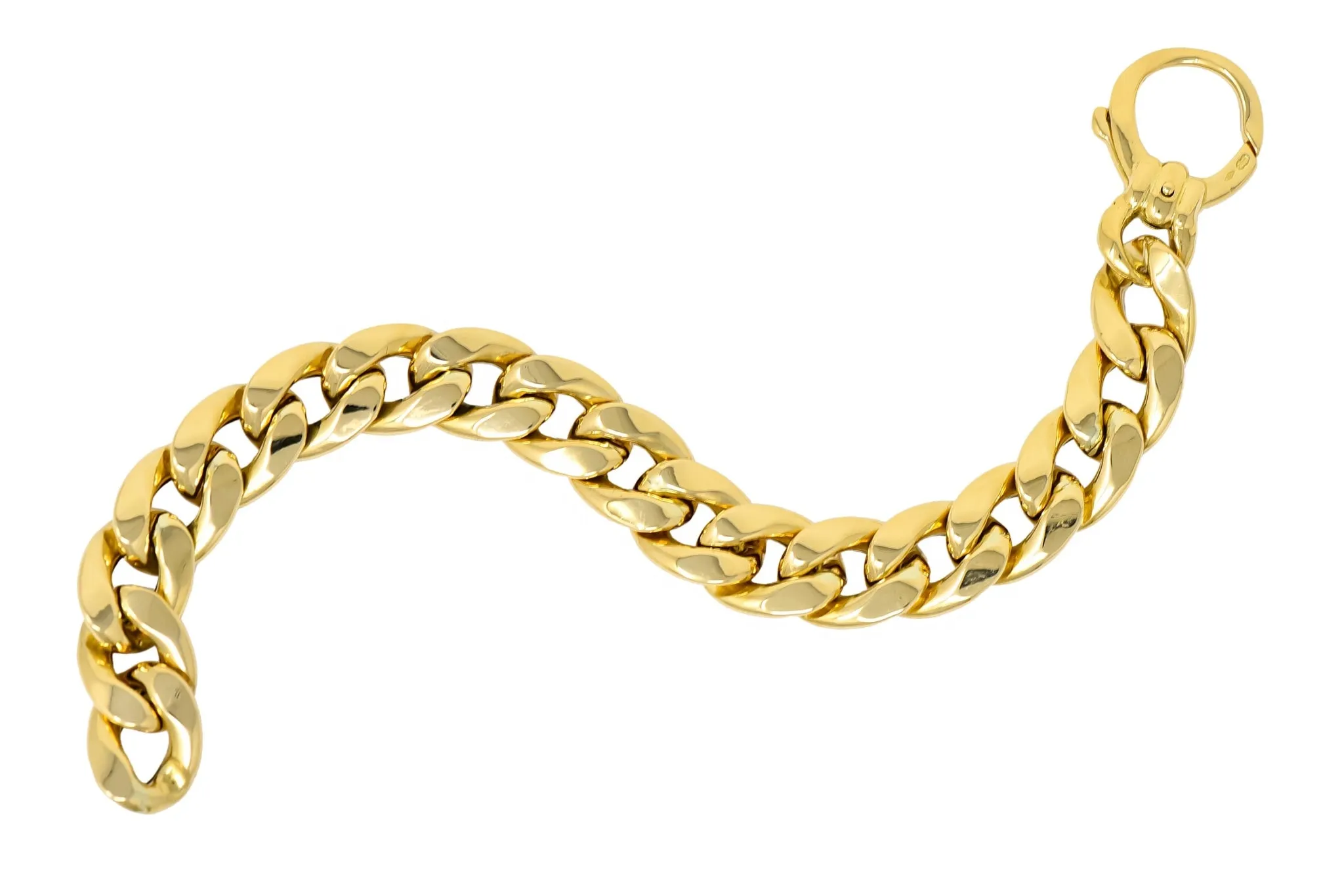 Unoaerre Italian 18 Karat Yellow Gold Curb Link Bracelet