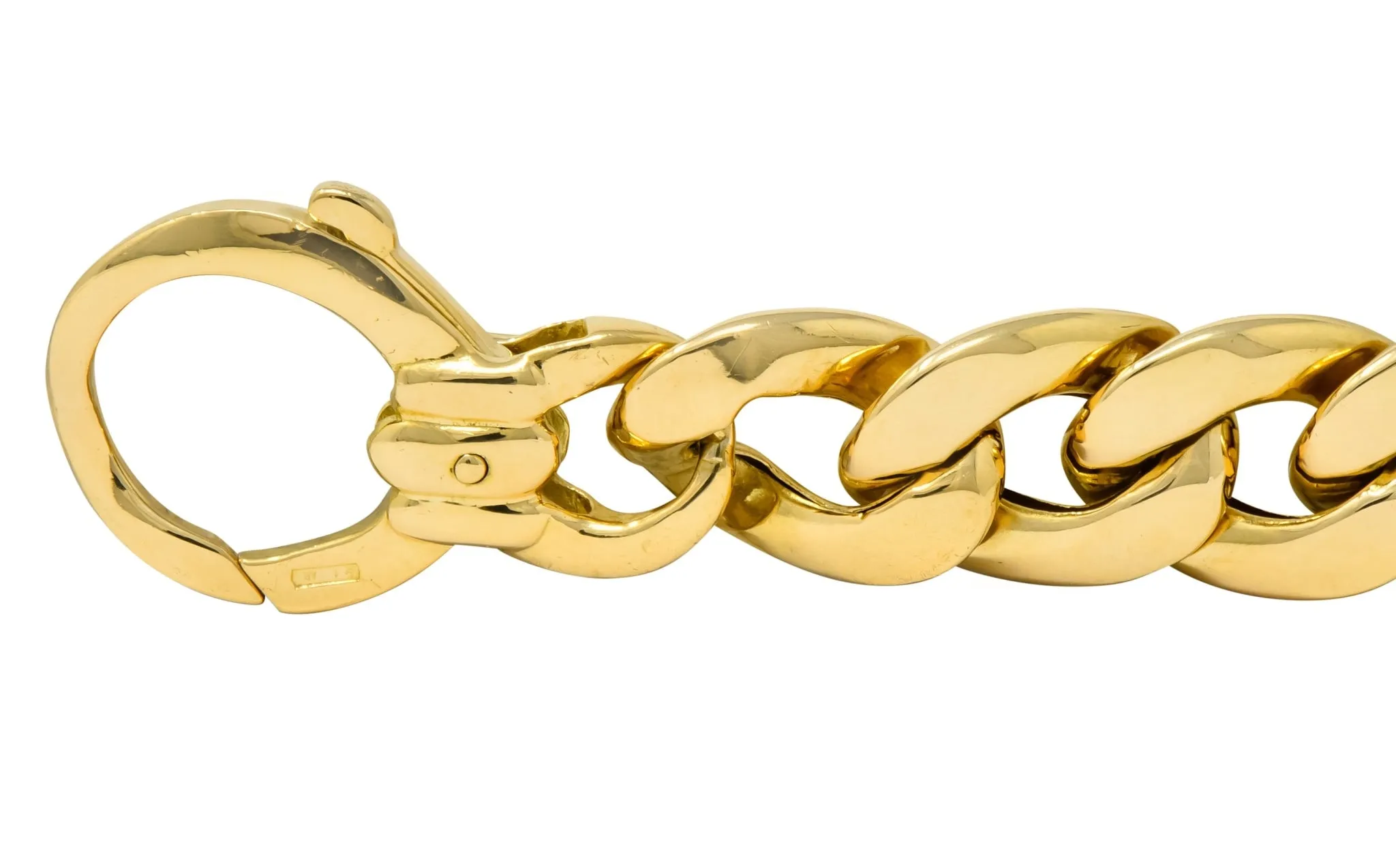 Unoaerre Italian 18 Karat Yellow Gold Curb Link Bracelet