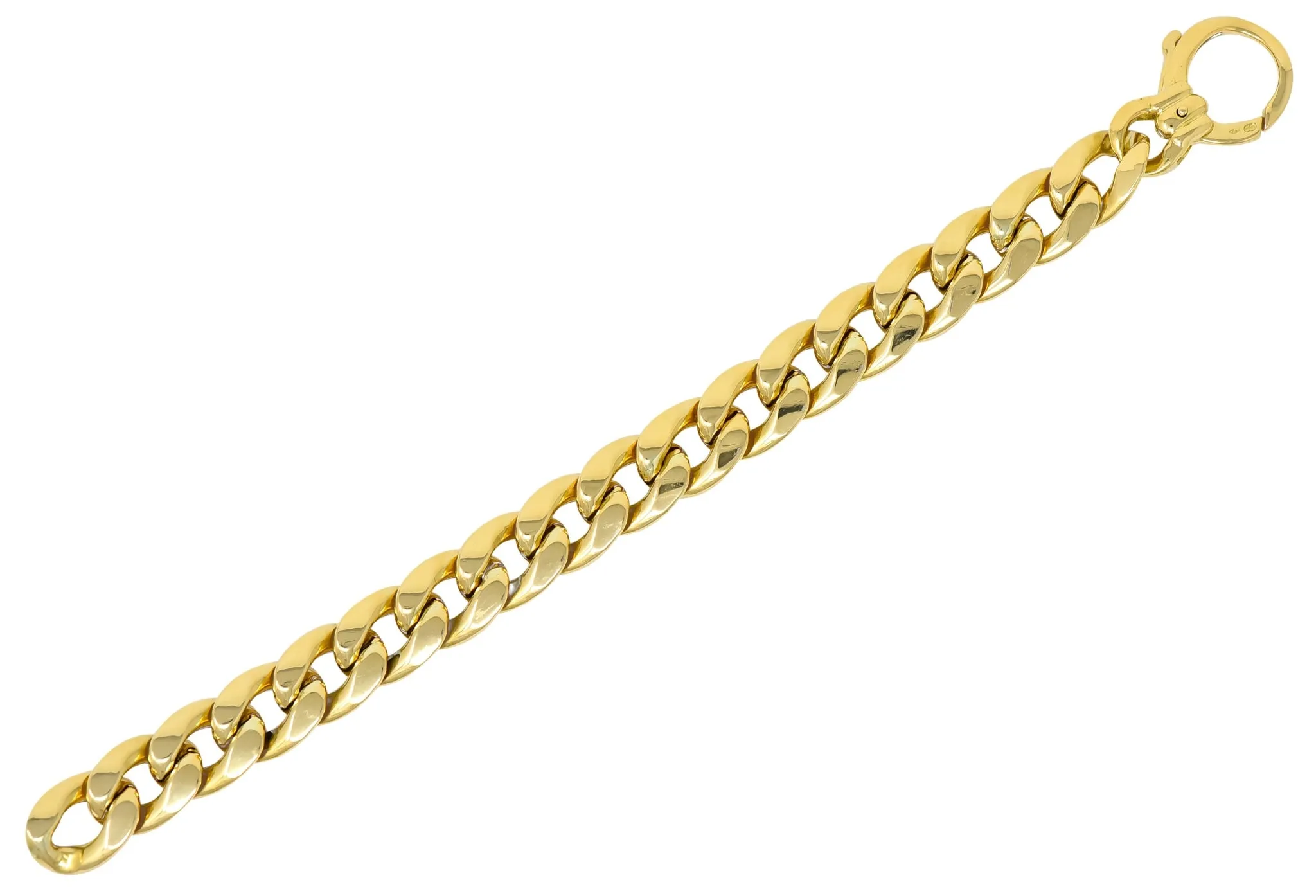 Unoaerre Italian 18 Karat Yellow Gold Curb Link Bracelet