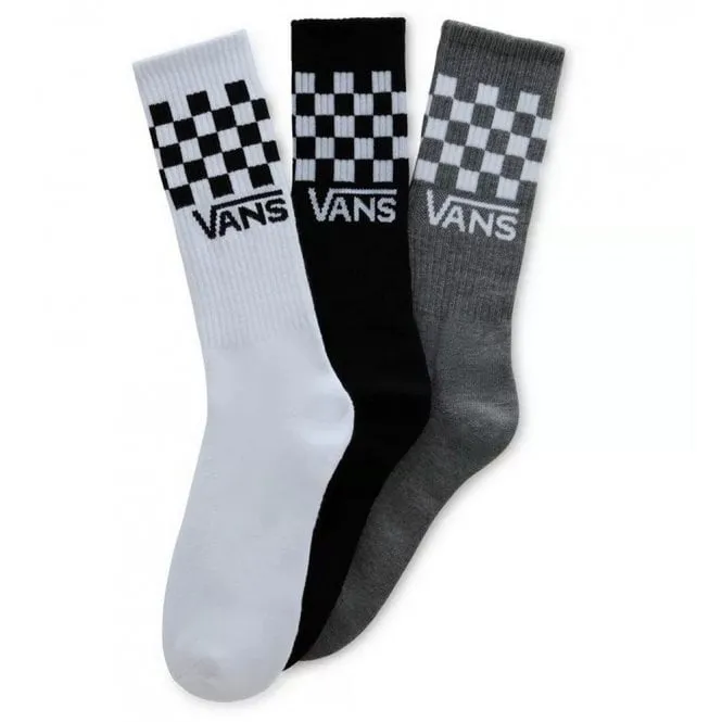 Vans Crew Socks 3 Pack Black White