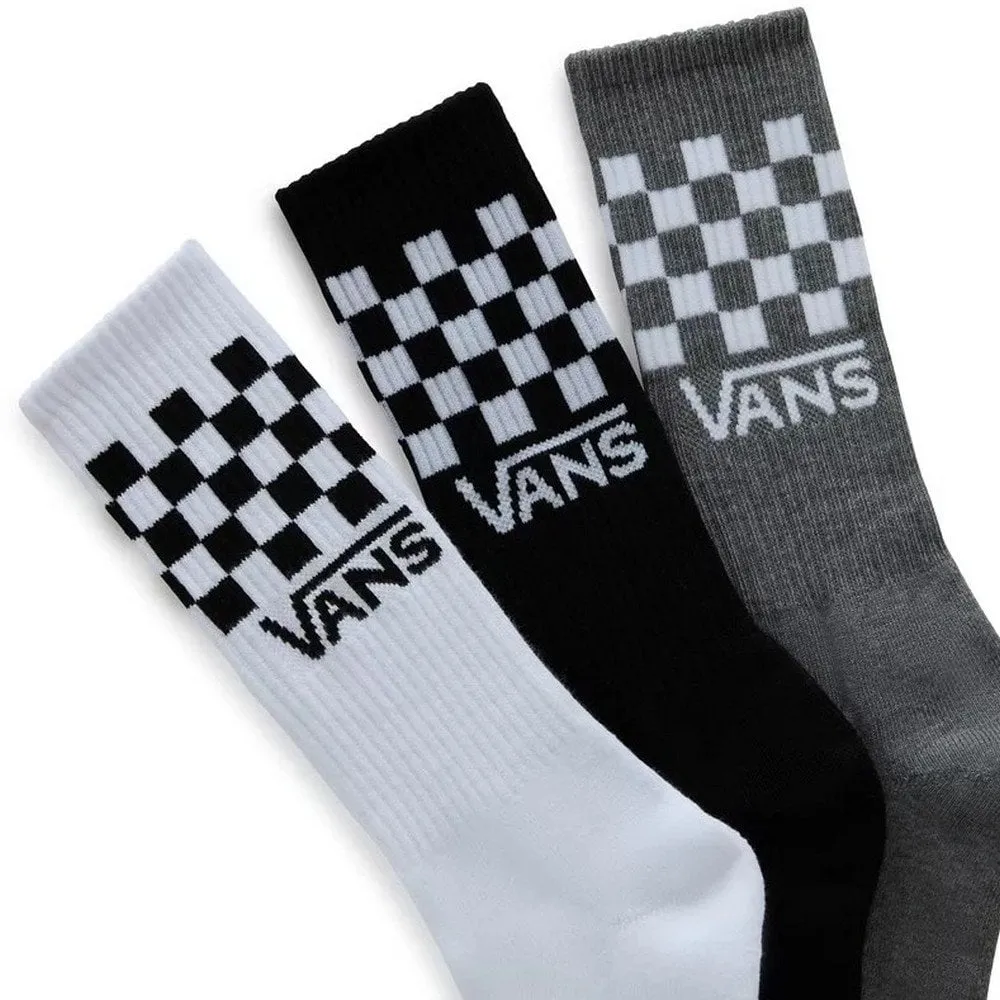 Vans Crew Socks 3 Pack Black White