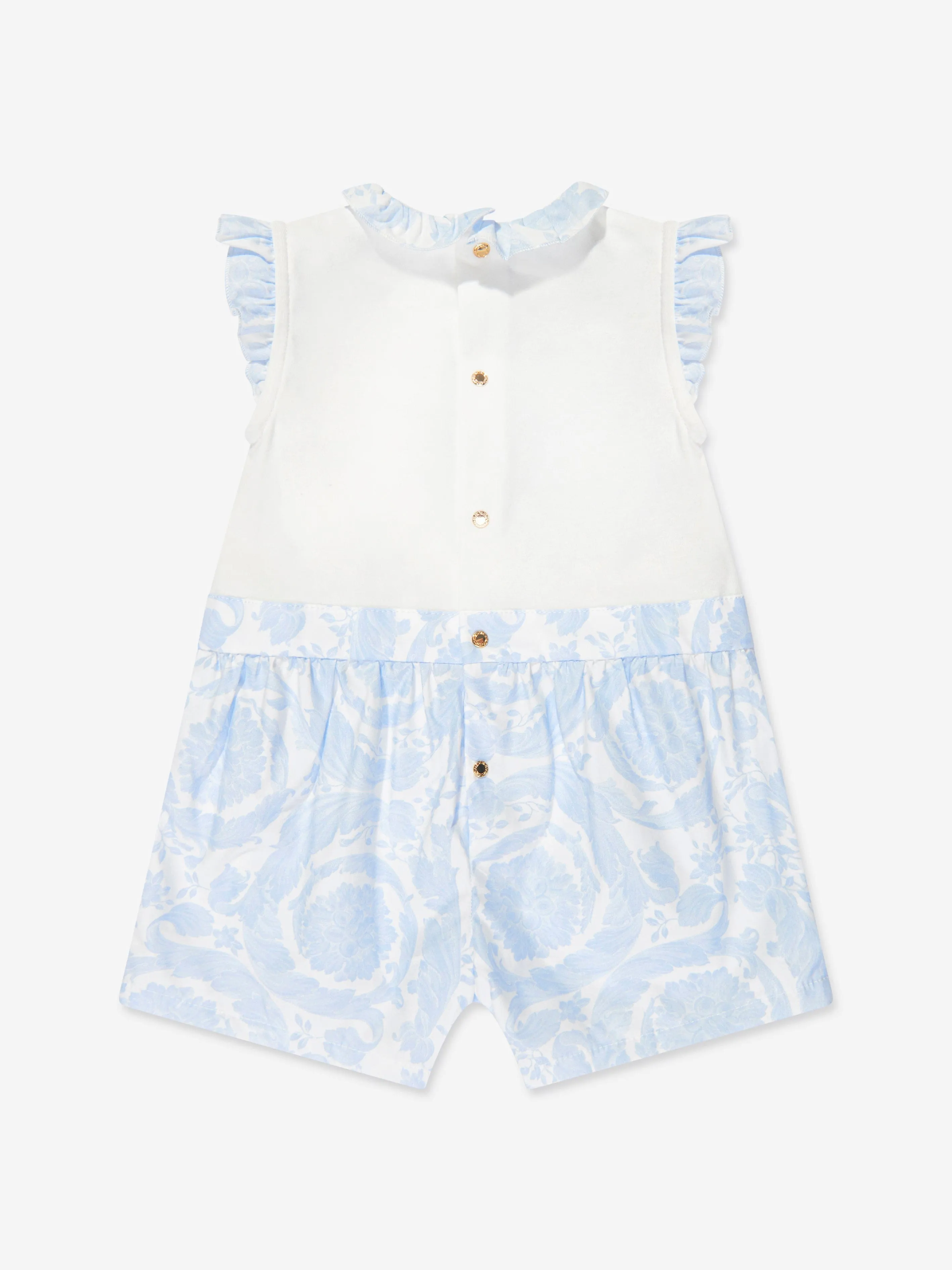 Versace Baby Boys Barocco Logo Romper in Blue