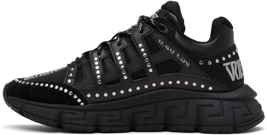 Versace Black Studded Trigreca Sneakers