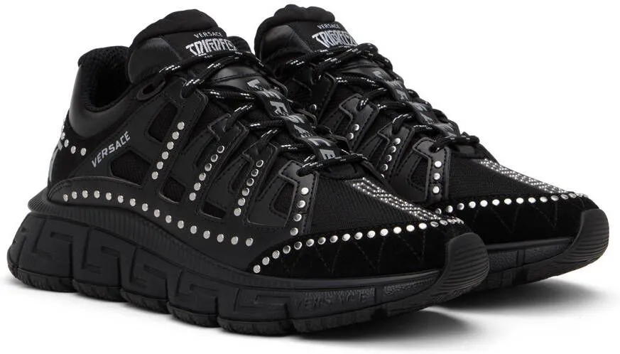 Versace Black Studded Trigreca Sneakers