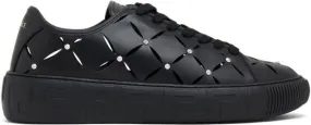 Versace perforated studded sneakers Black