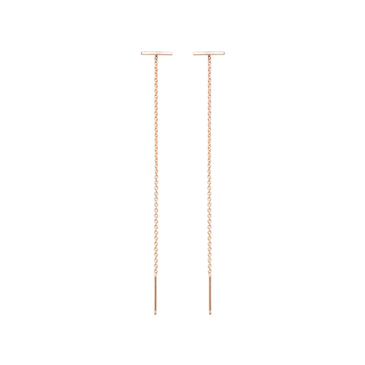 Very Thin Bar Stud Threader Earrings