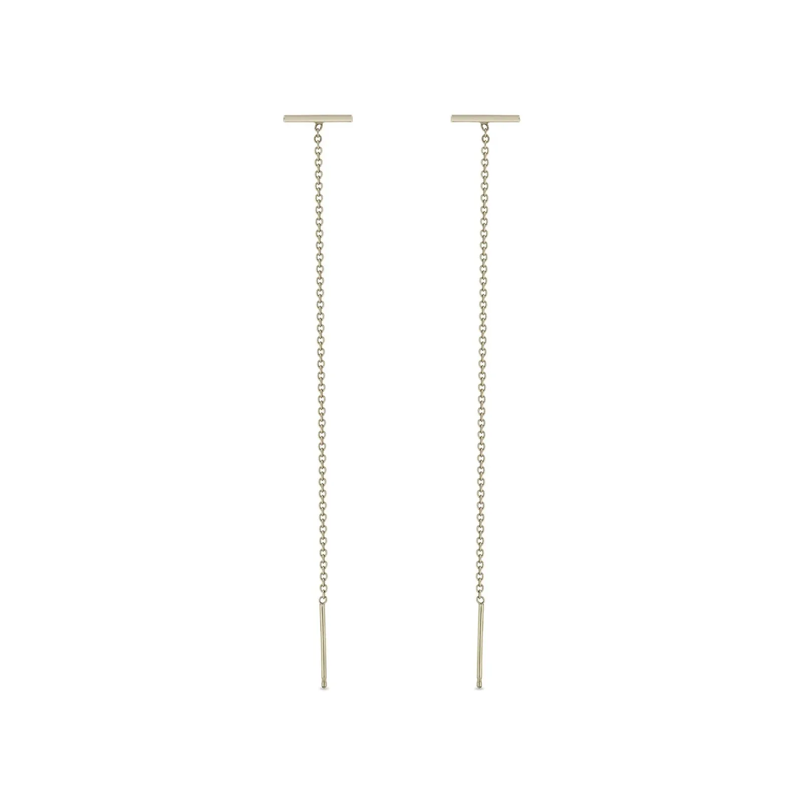 Very Thin Bar Stud Threader Earrings