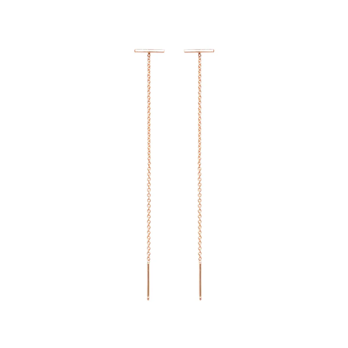 Very Thin Bar Stud Threader Earrings