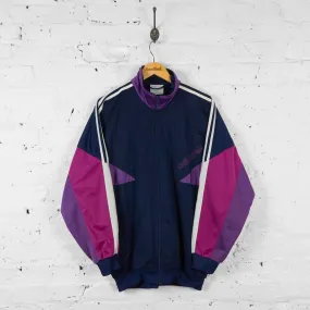 Vintage Patterned Adidas Tracksuit Top - Navy - L