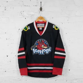 Vintage Reebok Rockford Icehogs Hockey Jersey - Black - S