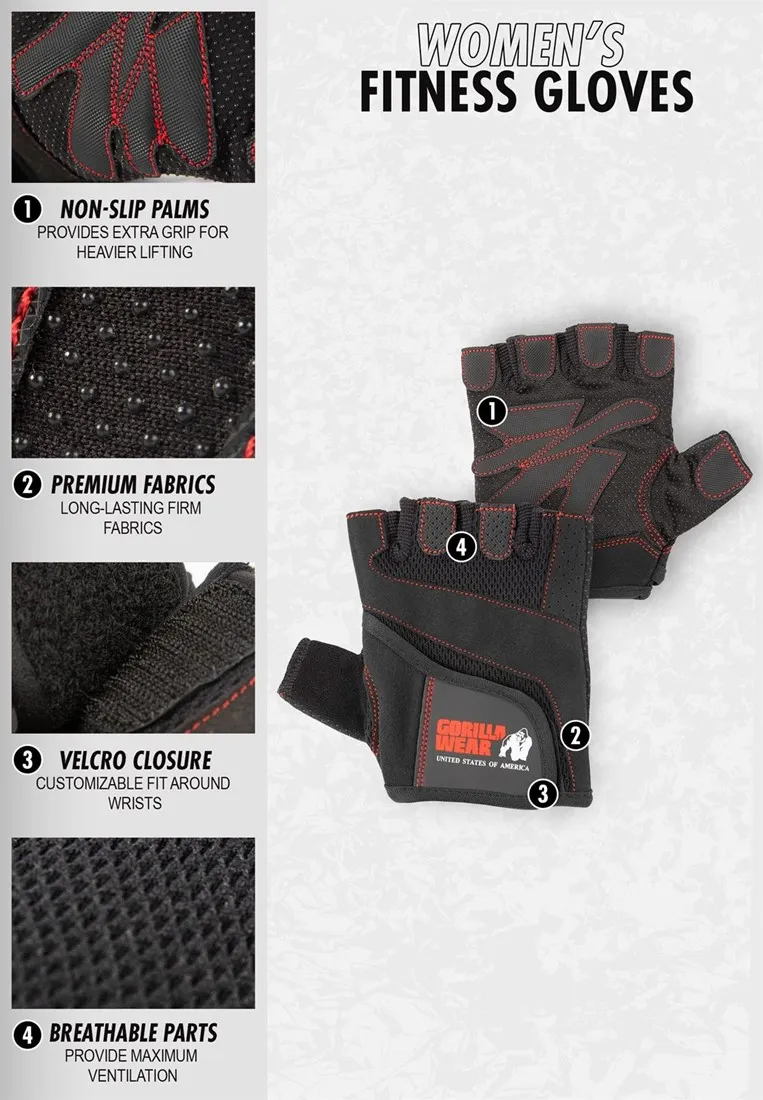 Women's Fitness Gloves - Black/Purple - M Gorilla Wear