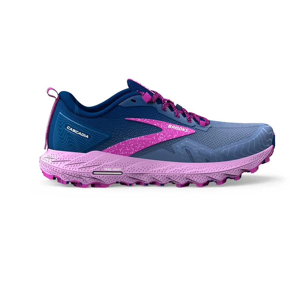 Women's Cascadia Trail Running Shoe  - Navy/Purple/Violet - Regular (B)