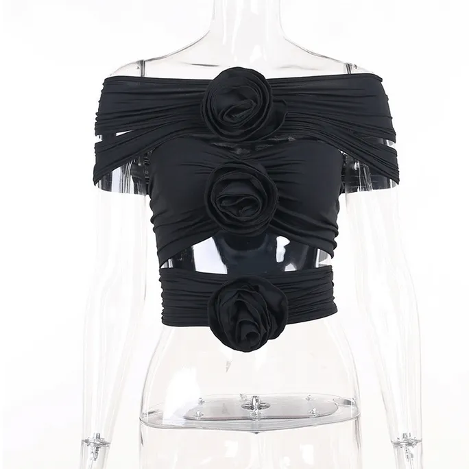 Women's Grunge Off Shoulder Rose Vest