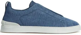 Zegna Triple Stitch canvas sneakers Blue