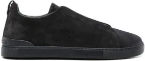 Zegna Triple Stitch suede sneakers Blue